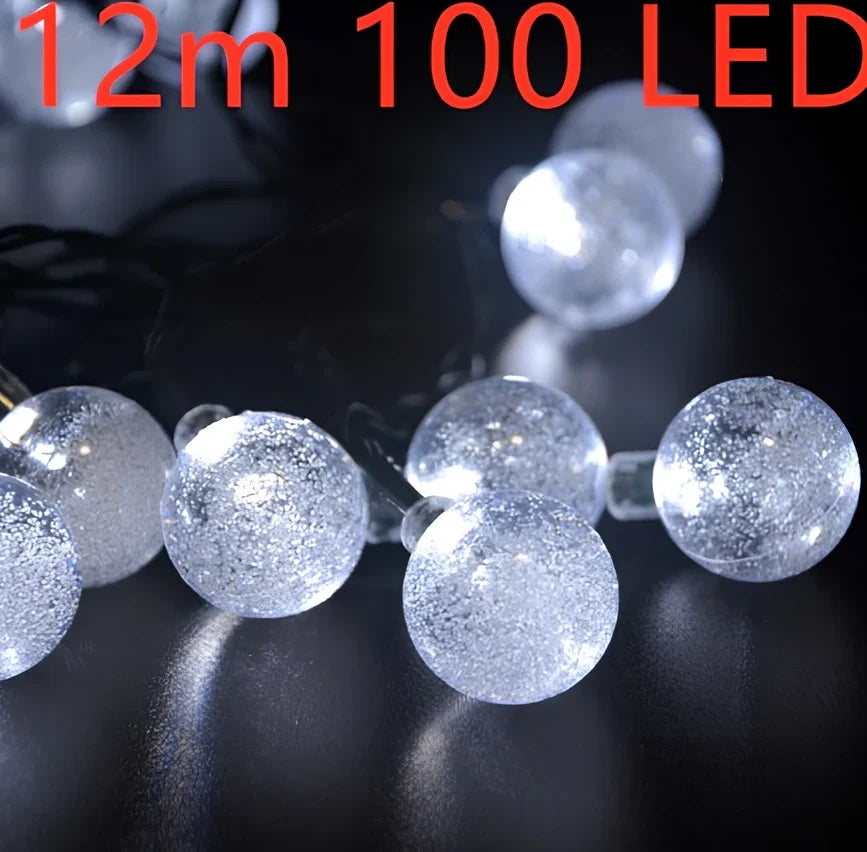 6.5-metre solar LED string lights with 30 bulbs for outdoor garden decoration