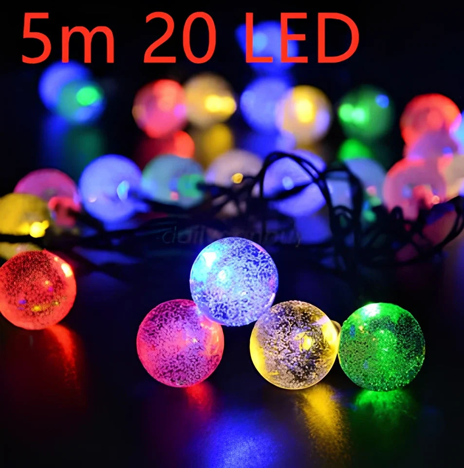 6.5-metre solar LED string lights with 30 bulbs for outdoor garden decoration