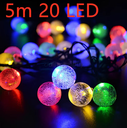 6.5-metre solar LED string lights with 30 bulbs for outdoor garden decoration