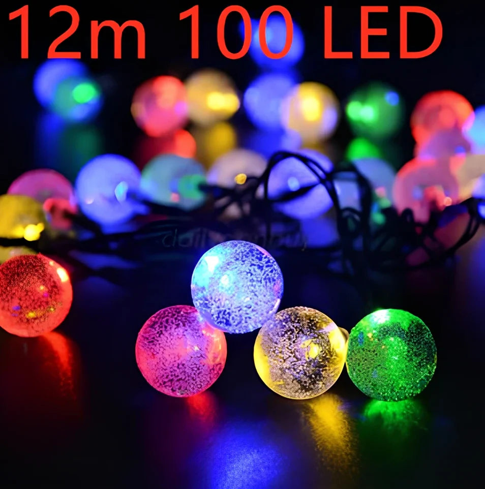 6.5-metre solar LED string lights with 30 bulbs for outdoor garden decoration