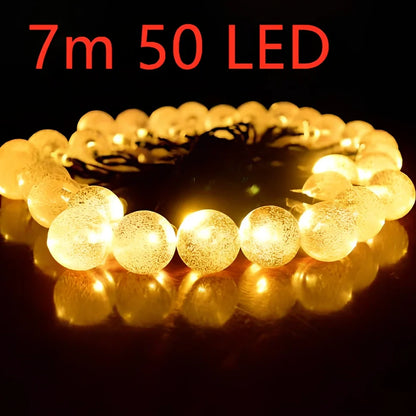 6.5-metre solar LED string lights with 30 bulbs for outdoor garden decoration