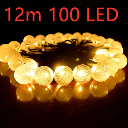 6.5-metre solar LED string lights with 30 bulbs for outdoor garden decoration