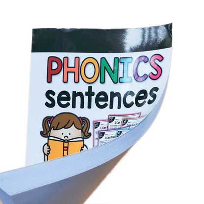 Children's English phonics reading worksheet showing educational activities on 21cm by 14cm sheet