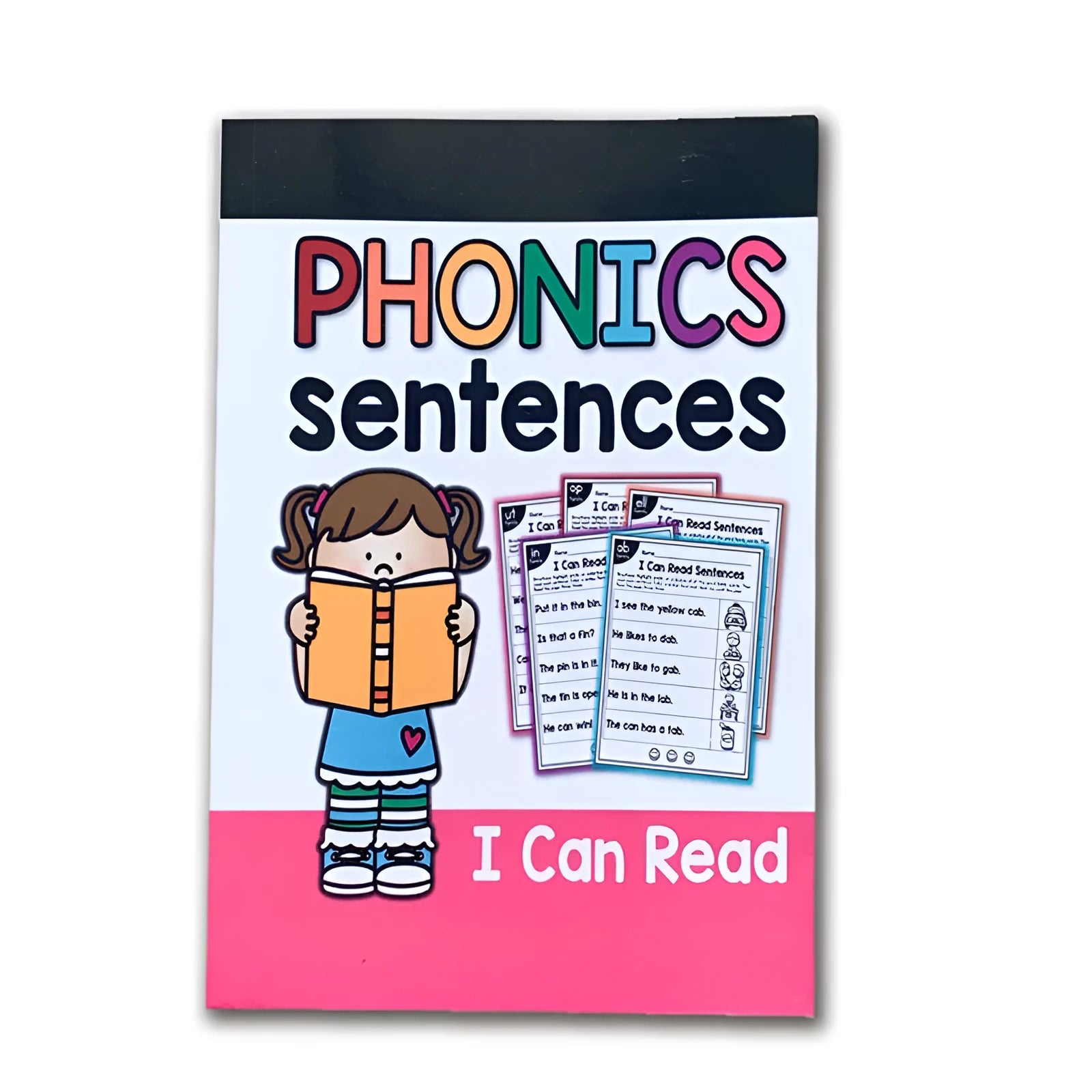 Children's English phonics reading worksheet showing educational activities on 21cm by 14cm sheet