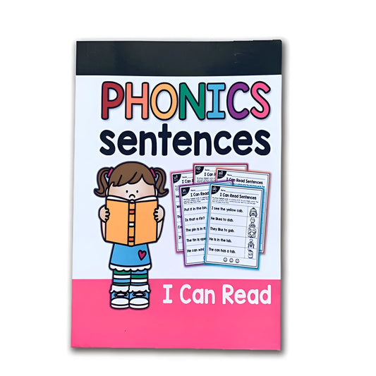 Children's English phonics reading worksheet showing educational activities on 21cm by 14cm sheet