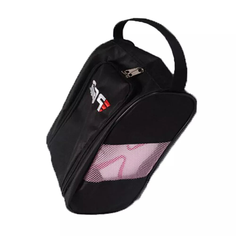 PGM Shoe Bag in black, red, blue, and pink - breathable nylon storage for sports shoes