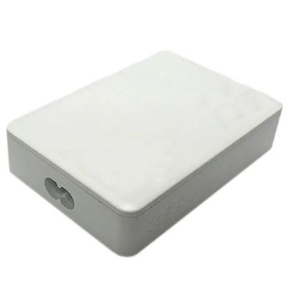Black and white 60W desktop fast charger with dual USB ports and indicator lights