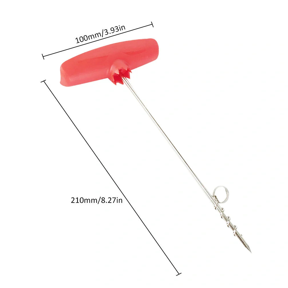 Manual potato spiral slicer with stainless steel blades on kitchen counter