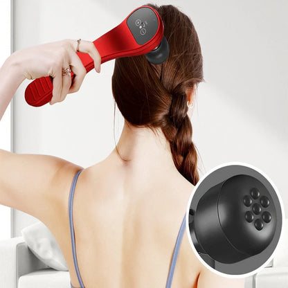 USB Mini Fascia Gun in black and red for muscle relaxation