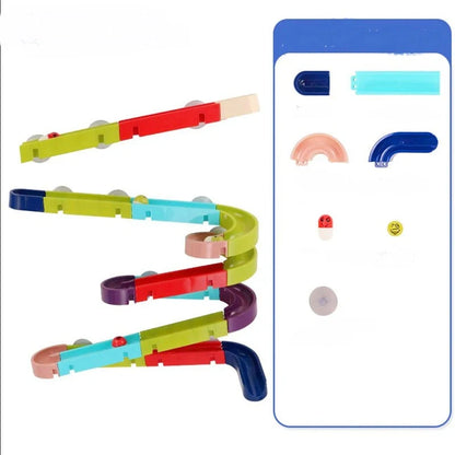 DIY Baby Bath Toys with Suction Cup Marble Race Track for kids' bath time fun
