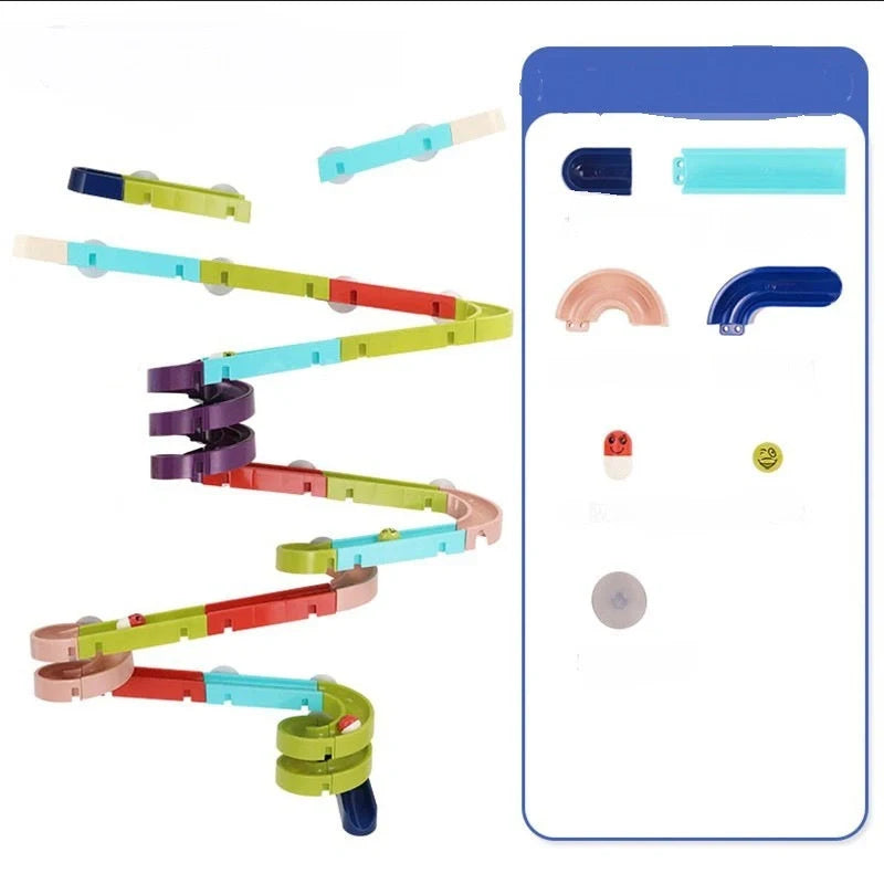 DIY Baby Bath Toys with Suction Cup Marble Race Track for kids' bath time fun