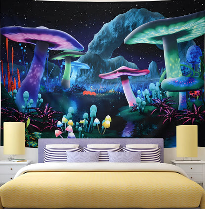 3D printed psychedelic galaxy pattern wall hanging in rectangular shape with grid design