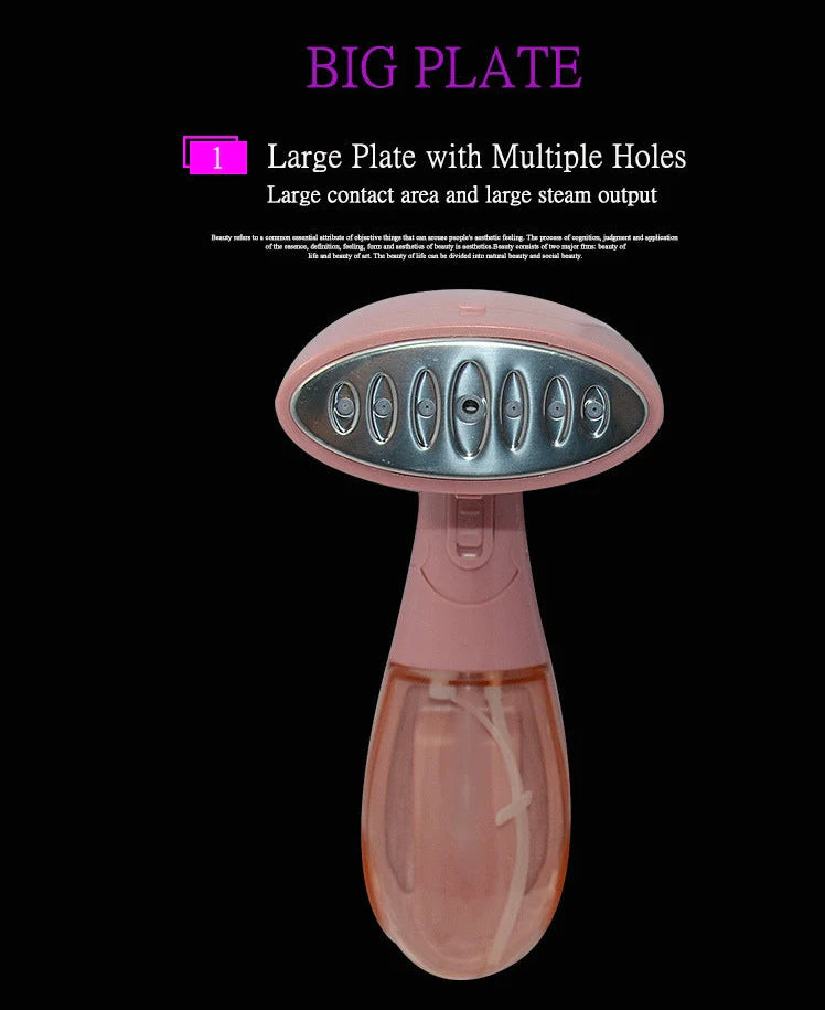 Pink Sokany steam ironing brush with 1500W power for quick clothes wrinkle removal