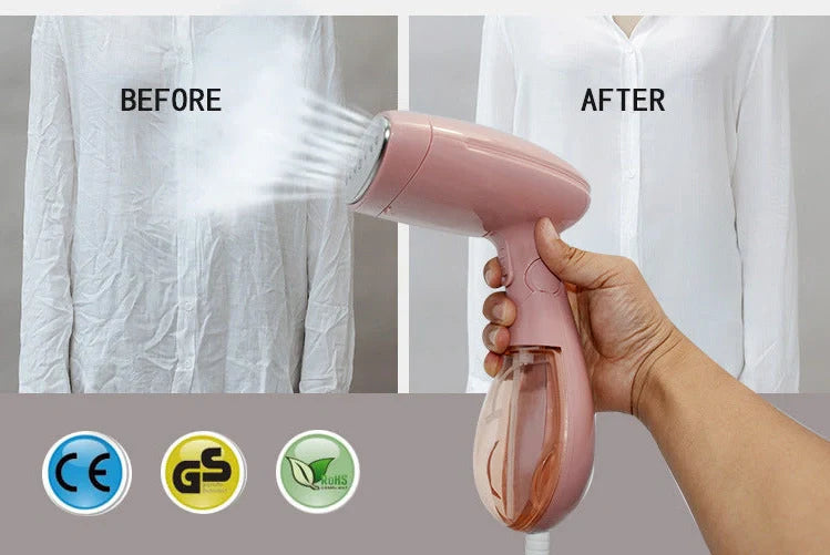 Pink Sokany steam ironing brush with 1500W power for quick clothes wrinkle removal