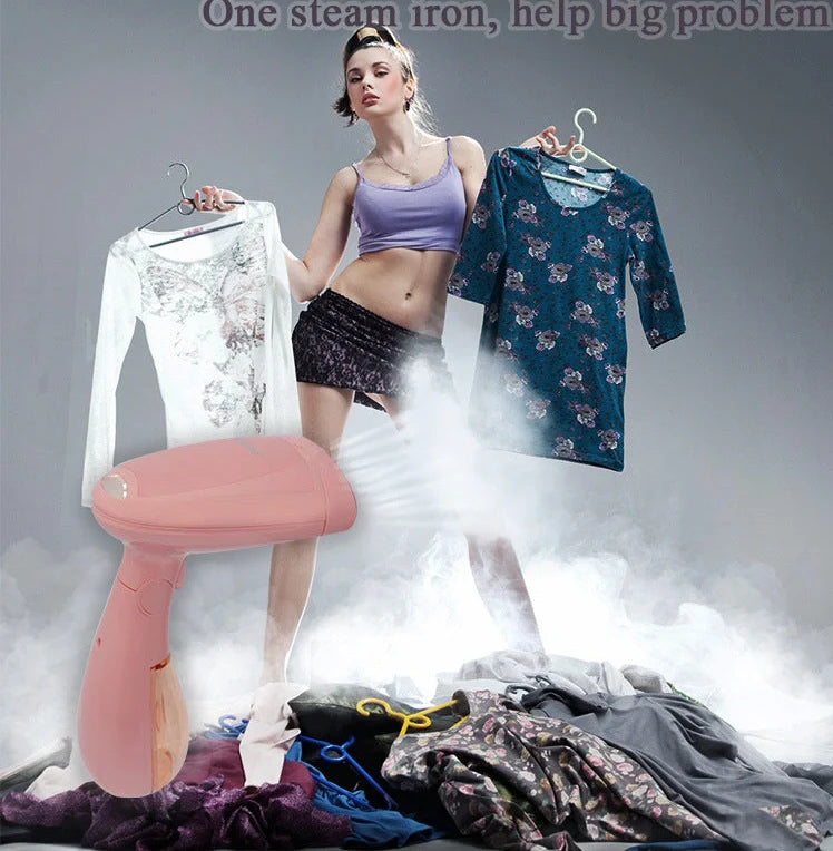 Pink Sokany steam ironing brush with 1500W power for quick clothes wrinkle removal