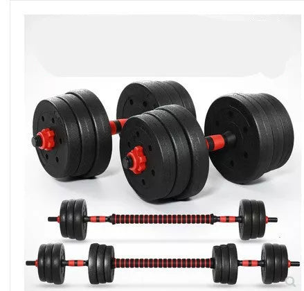 Rubber coated dumbbell set for home fitness training in various weights