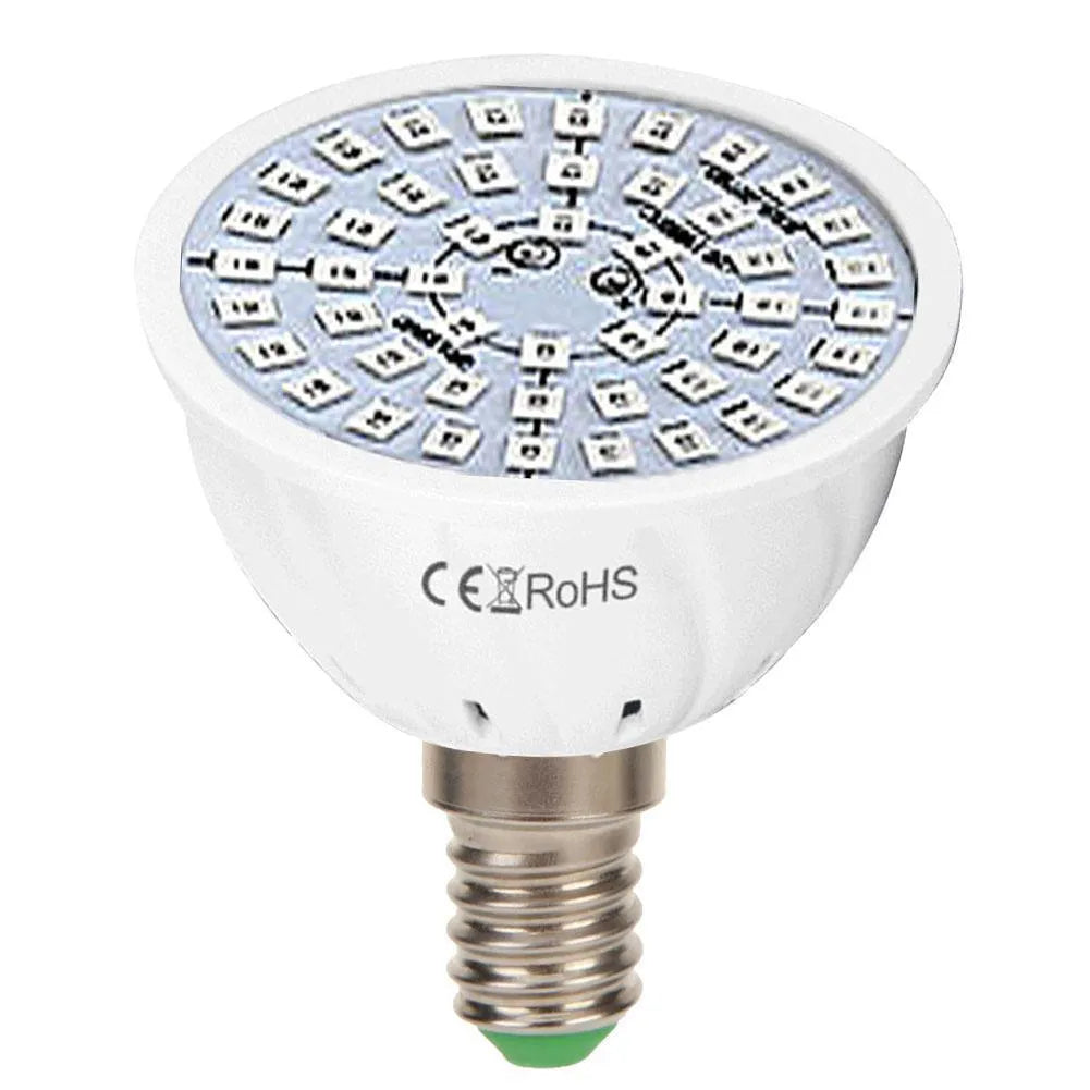 White LED plant grow light with 80 beads for indoor potted plants up to 80 square centimetres coverage