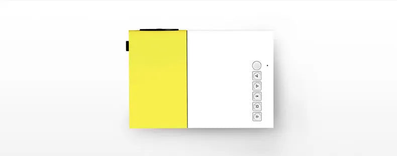 Compact black HD 1080P mini digital projector showing front projection design