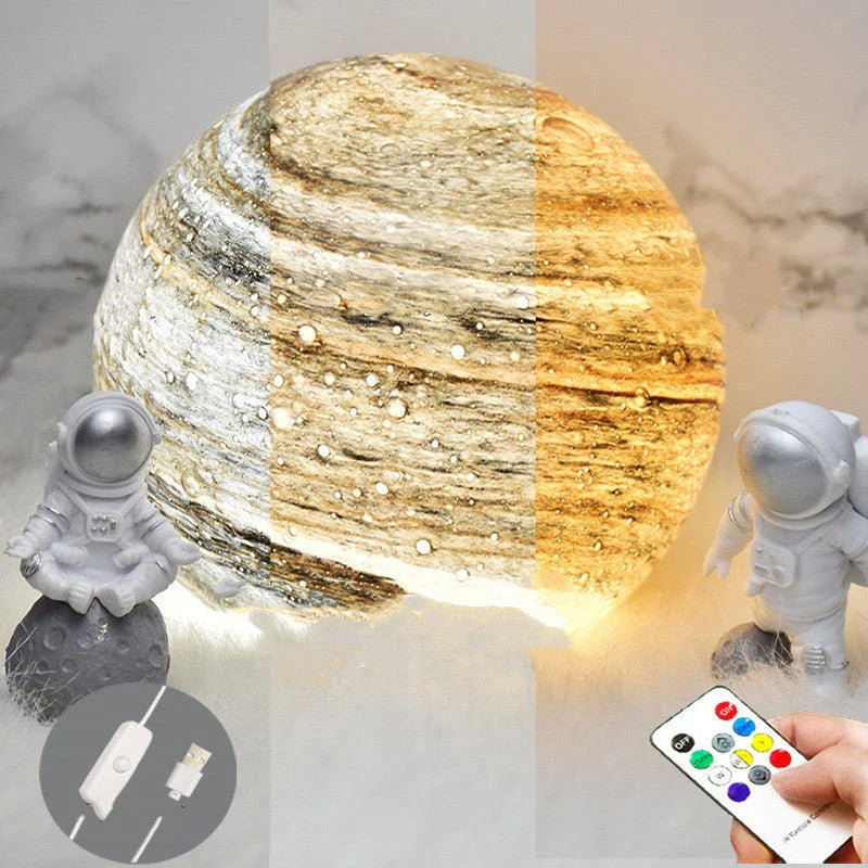 Mesmerizing Celestial Lamp with 3D planet display and customizable lighting modes for enchanting home decor