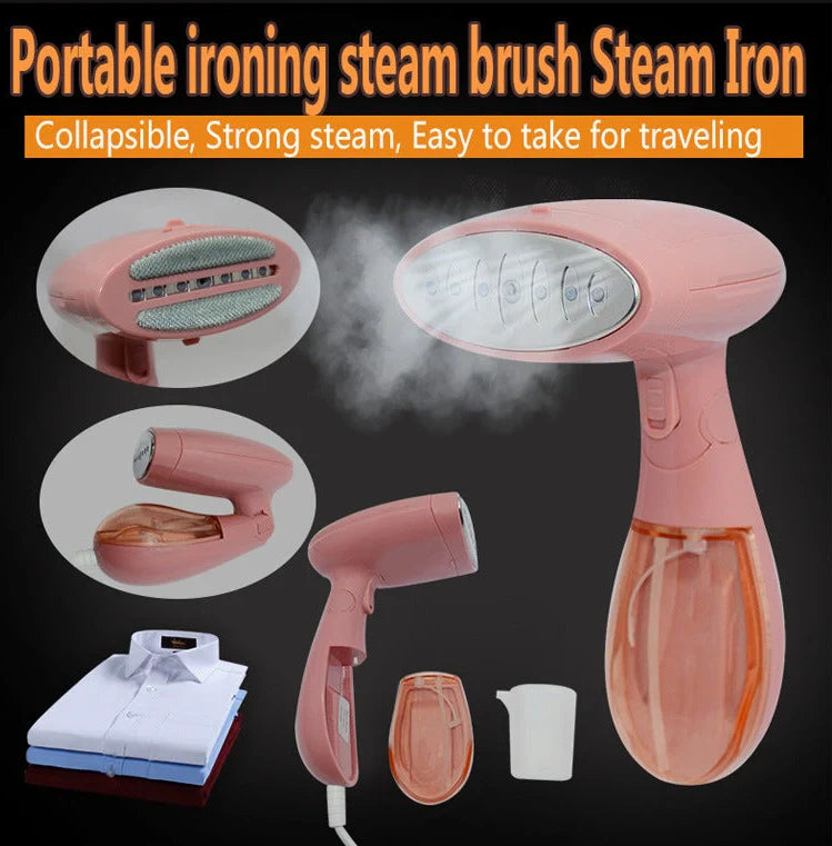 Pink Sokany steam ironing brush with 1500W power for quick clothes wrinkle removal
