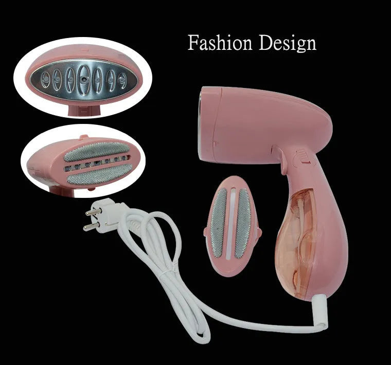 Pink Sokany handheld steam ironing brush for clothes wrinkle removal