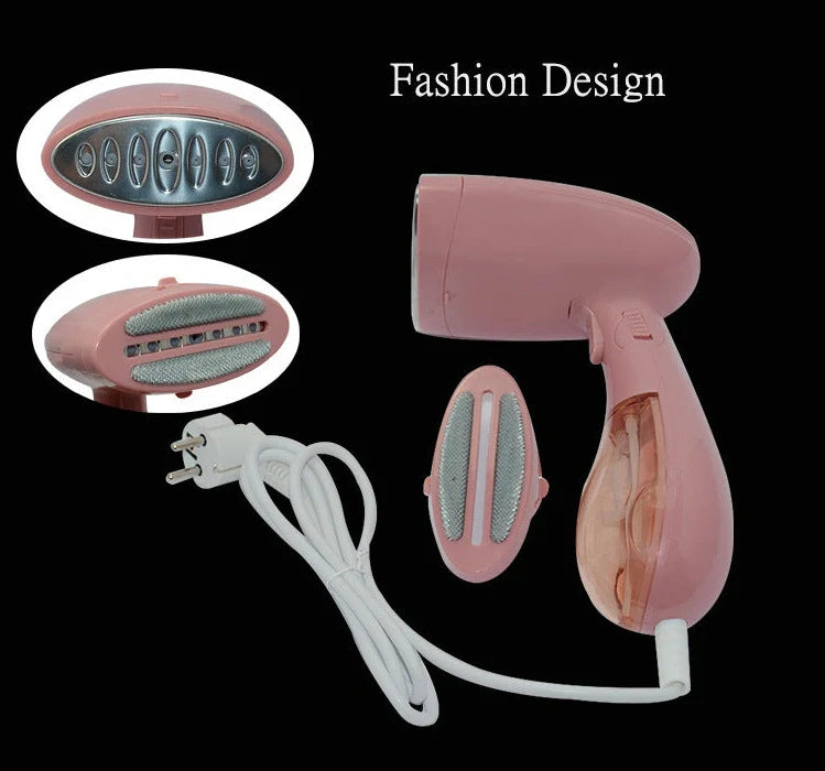 Pink Sokany steam ironing brush with 1500W power for quick clothes wrinkle removal