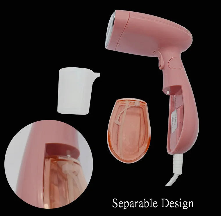 Pink Sokany handheld steam ironing brush for clothes wrinkle removal