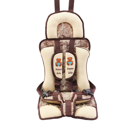 Portable toddler safety mat with adjustable harness on a chair
