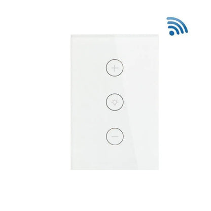 120 type smart WiFi touch dimmer switch in black or white with tempered glass panel