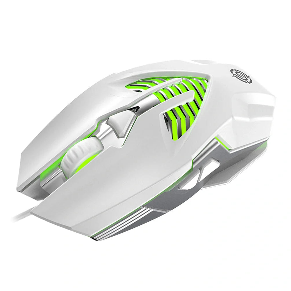 Ergonomic wired gaming mouse with customizable buttons, high-precision optical sensor, and comfortable textured grip for office and gaming use