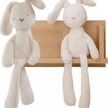 Beige Bunny Plush Toy with soft fur and long ears for babies and toddlers