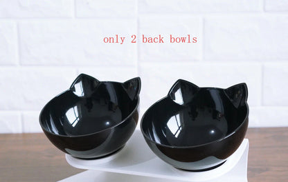 An inclined cat food bowl with a transparent design and a sturdy base, providing a comfortable and hygienic dining experience for your feline friend.