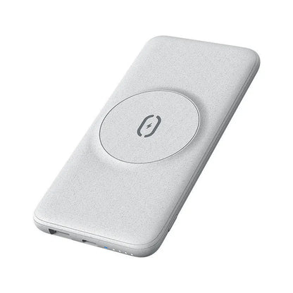 Maiduo Magsafe magnetic wireless charging power bank in mint green showing 10000mAh capacity and compact design