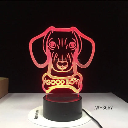 Remote control touch LED table lamp with 200mm acrylic shade showing gradient colour lighting effects