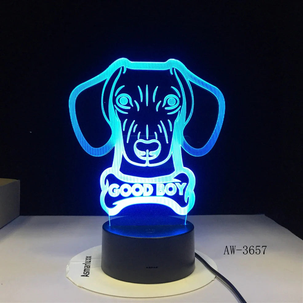 Remote control touch LED table lamp with 200mm acrylic shade showing gradient colour lighting effects