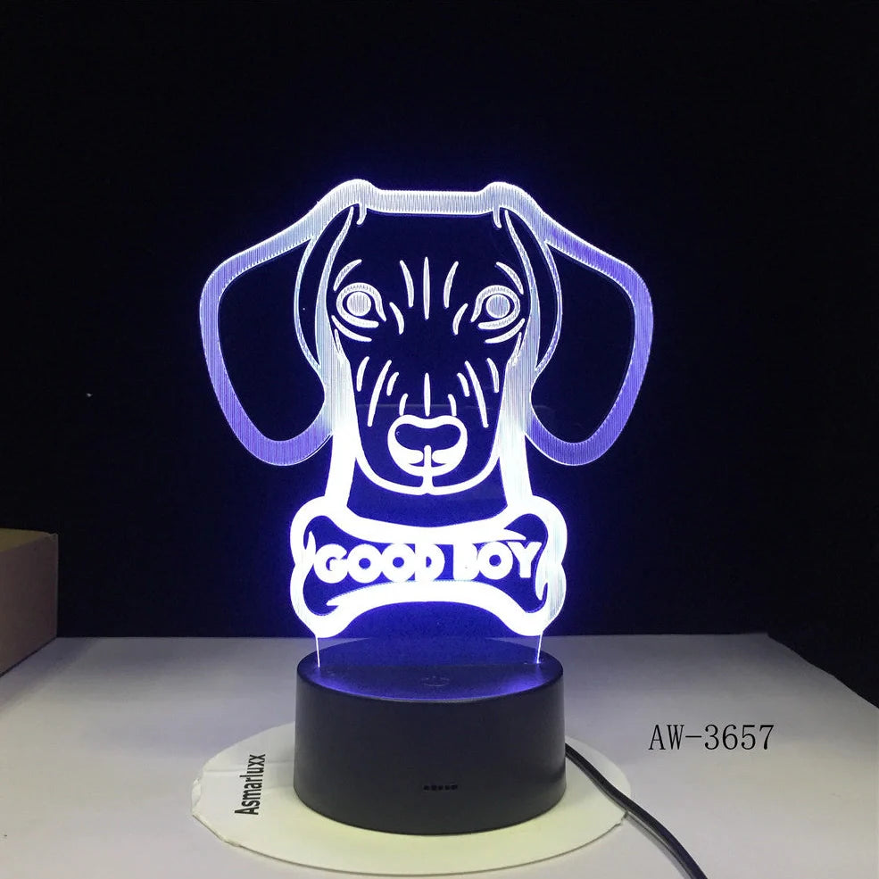 Remote control touch LED table lamp with 200mm acrylic shade showing gradient colour lighting effects