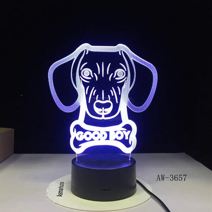 Remote control touch LED table lamp with 200mm acrylic shade showing gradient colour lighting effects