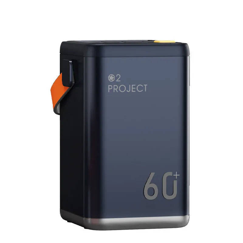 60000mAh outdoor power bank with plastic casing and aluminium-shell battery in grey, pink, blue, or white colours