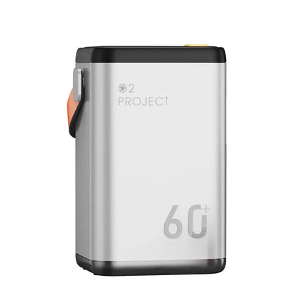 60000mAh outdoor power bank with plastic casing and aluminium-shell battery in grey, pink, blue, or white colours