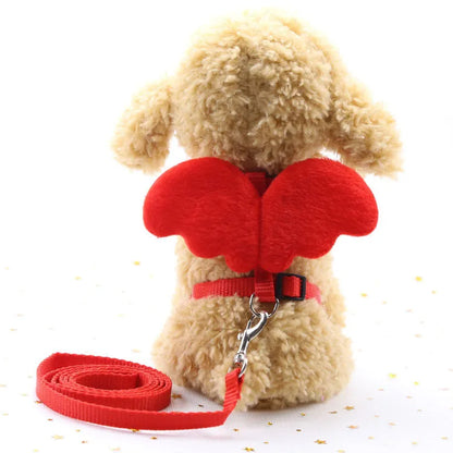 Angel nylon dog leash in pink, blue, red, purple, yellow, panda or pink rabbit, S 1.0cm and M 1.5cm.