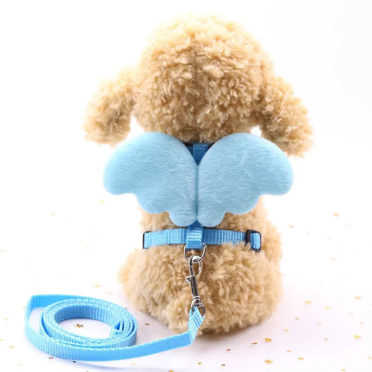 Angel nylon dog leash in pink, blue, red, purple, yellow, panda or pink rabbit, S 1.0cm and M 1.5cm.