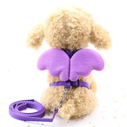 Angel nylon dog leash in pink, blue, red, purple, yellow, panda or pink rabbit, S 1.0cm and M 1.5cm.