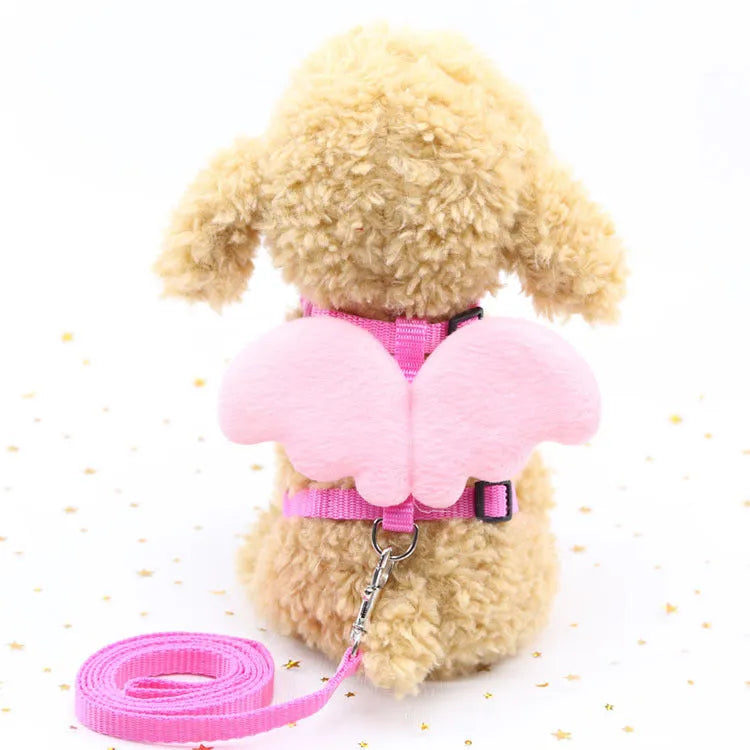 Angel nylon dog leash in pink, blue, red, purple, yellow, panda or pink rabbit, S 1.0cm and M 1.5cm.