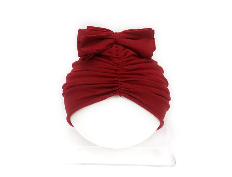 Baby hat newborn soft acrylic knitted fabric cap bonnet headwrap for infant toddler girls 0-28 months in colours black grey nude pink purple red white wine red yellow with stretch fit 35-48cm