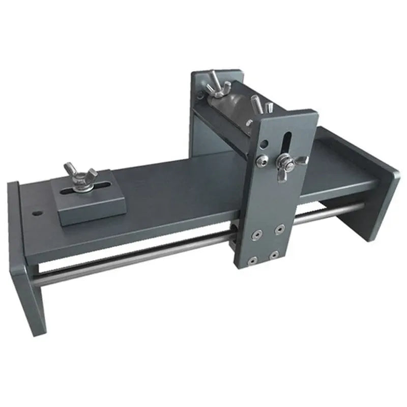 Fixed angle sharpening tool made of aluminium and stainless steel for sharpening woodworking chisels and planers.