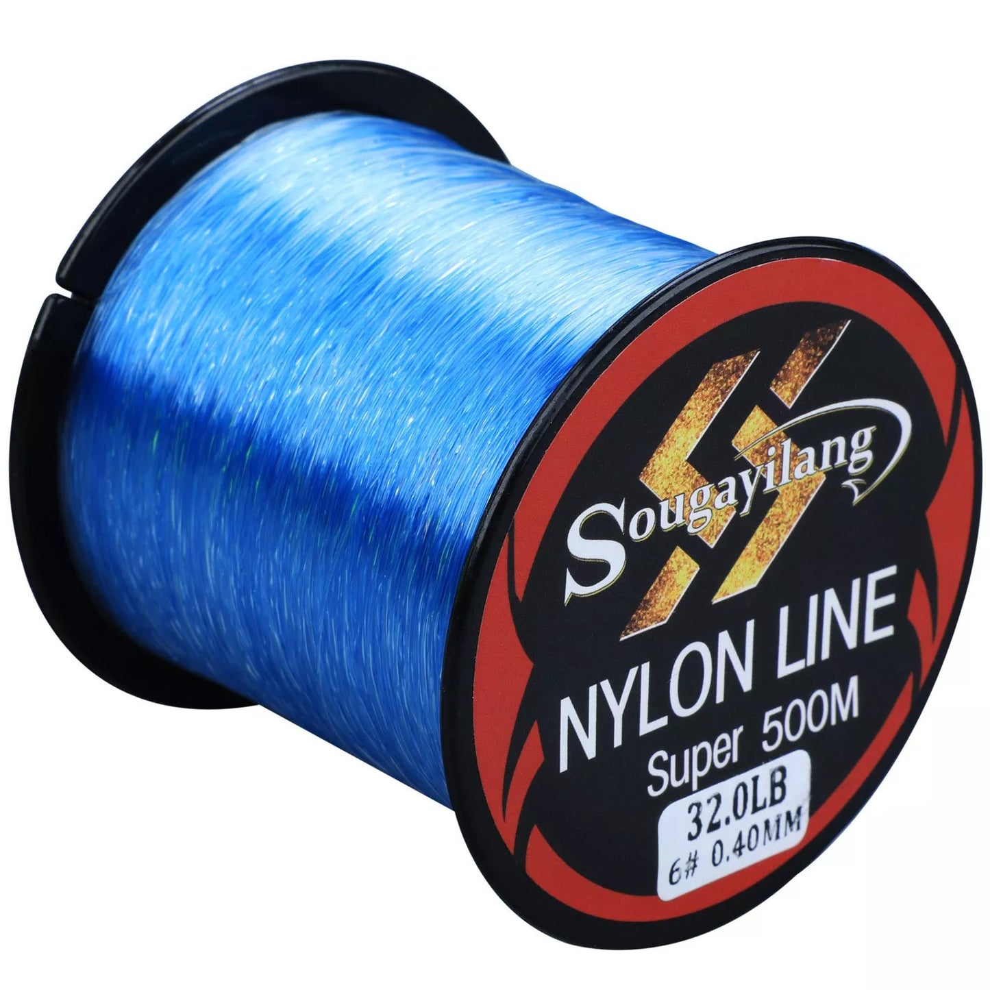 Sougayilang 500M Monofilament Fishing Line spool in blue, green, purple, and red options