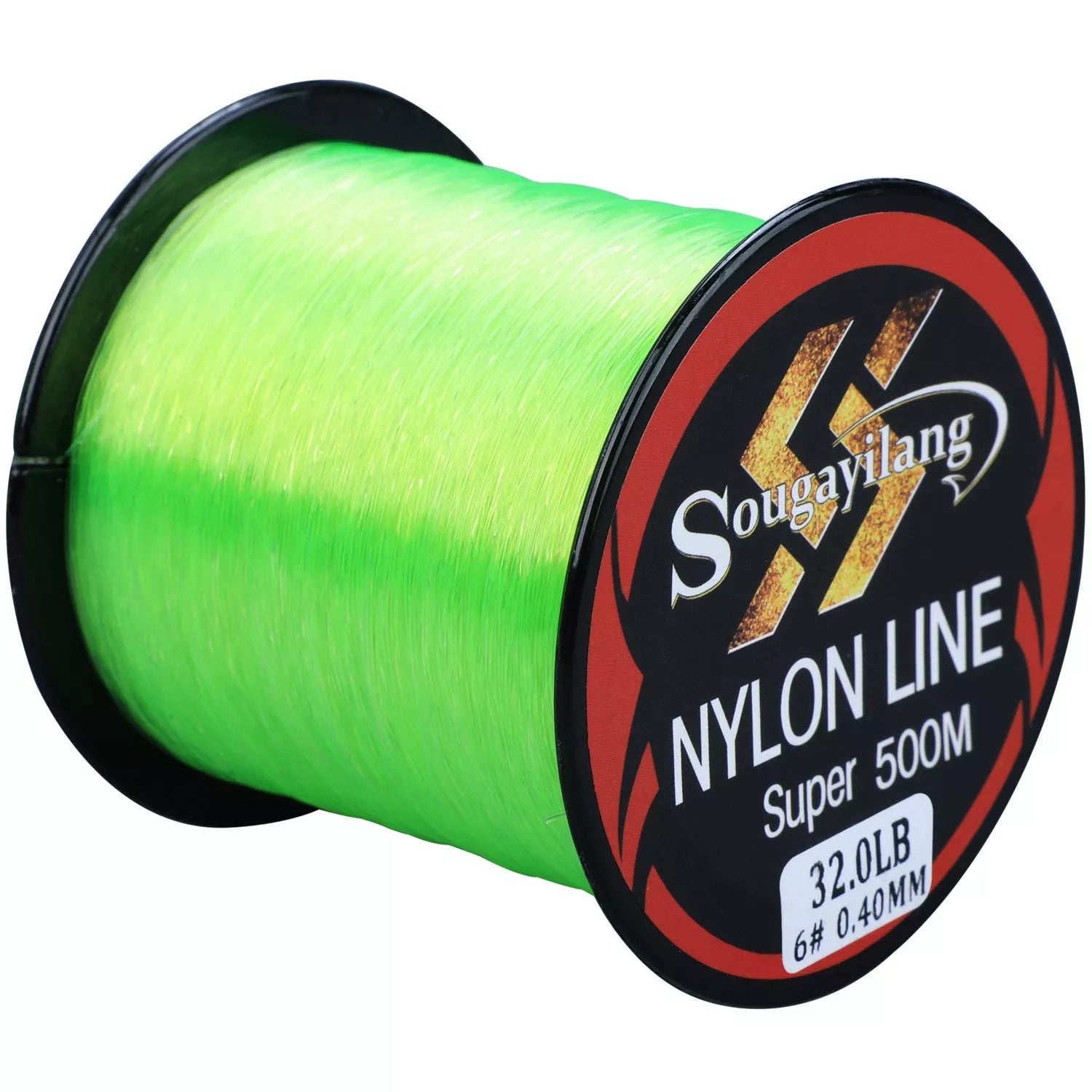 Sougayilang 500M Monofilament Fishing Line spool in blue, green, purple, and red options