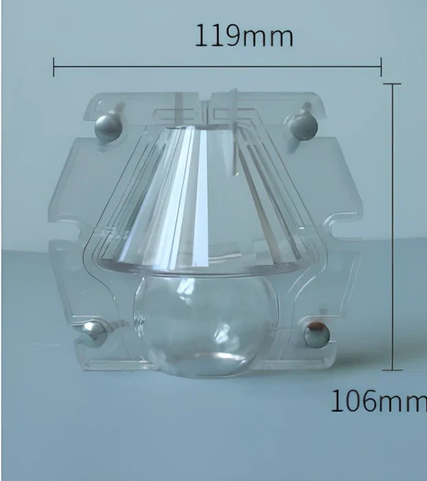 Transparent acrylic lamp mould for homemade scented candles measuring 15cm height