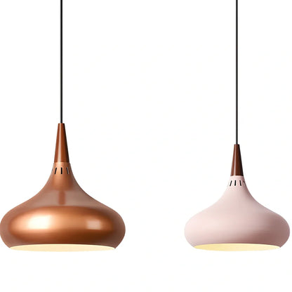 Modern solid wood chandelier with aluminium frame and single LED light head