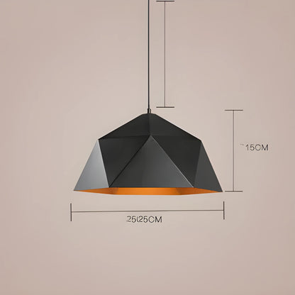 Nordic geometric iron chandelier with single head design in black or white colour options